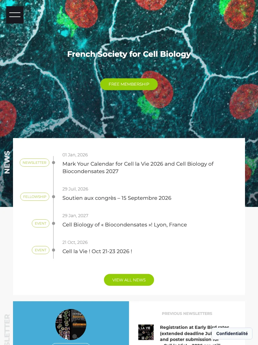 French Society for Cell Biology — Tablet